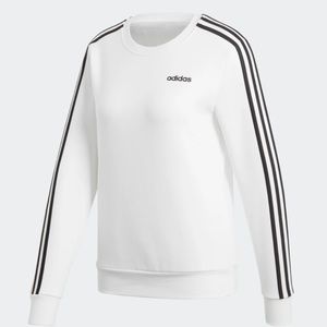 Adidas Women's Essentials 3-Stripes Sweatshirt White & Black Size XS